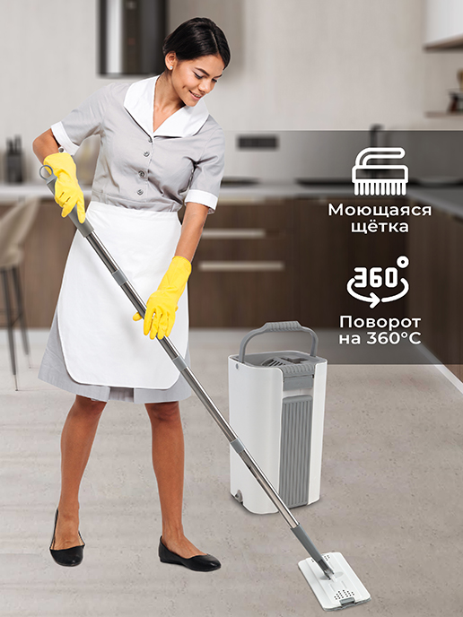 Швабра с отжимом и ведром Easy Clean-A