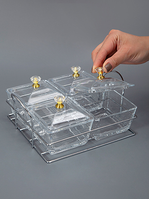 Менажница стеклянная Nuts-4