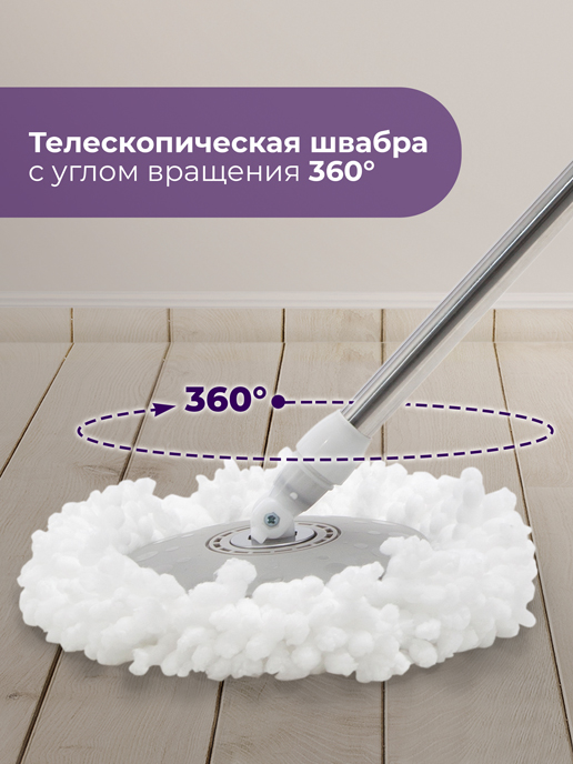 Швабра круглая с отжимом и ведром Twist
