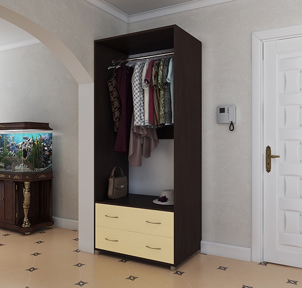 Шкаф для одежды двухстворчатый с зеркалом недорого